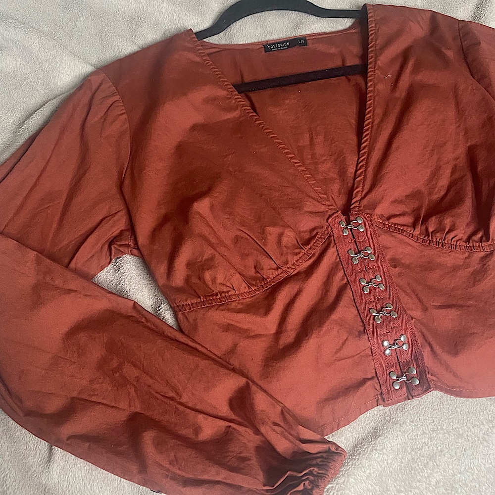 Burgundy Bustier Style Top